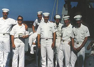 ?, Andy Kukorelli, ?, ?, PT Miller(headphones on), Joe Rich and Jim Whitley