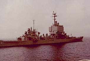 Unrep with USS Long Beach CLG 9